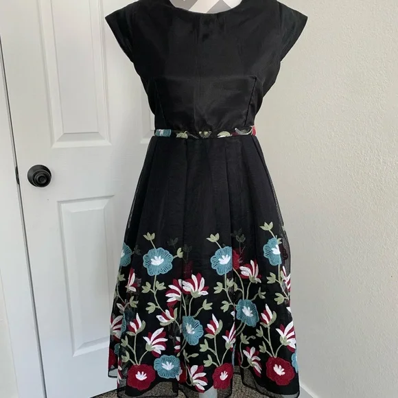 Joy Kids Usa Embroidered Black Dress Size Medium | Color: Black | Size: M | Pm-52858860's Closet